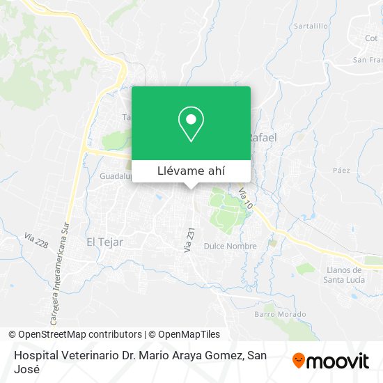 Mapa de Hospital Veterinario Dr. Mario Araya Gomez