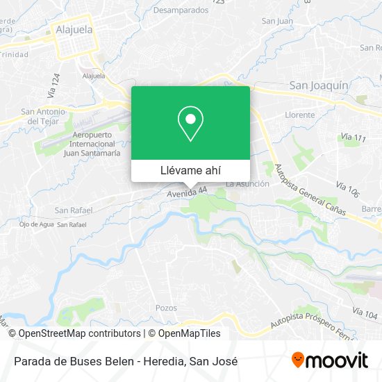 ¿Cómo llegar a Parada de Buses Belen Heredia en Belén en autobús o tren?