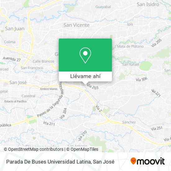 Mapa de Parada De Buses Universidad Latina