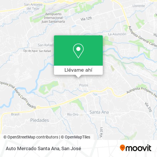 Mapa de Auto Mercado Santa Ana