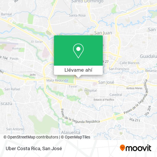 Mapa de Uber Costa Rica
