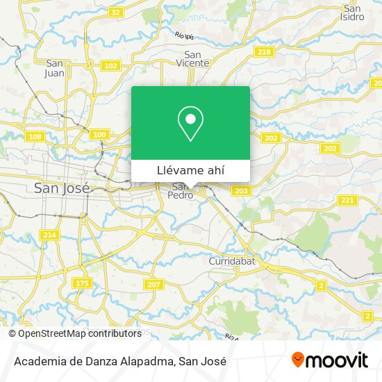 Mapa de Academia de Danza Alapadma