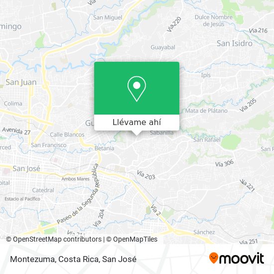 Mapa de Montezuma, Costa Rica