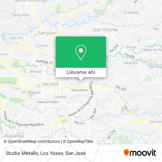 Mapa de Studio Metallo, Los Yoses