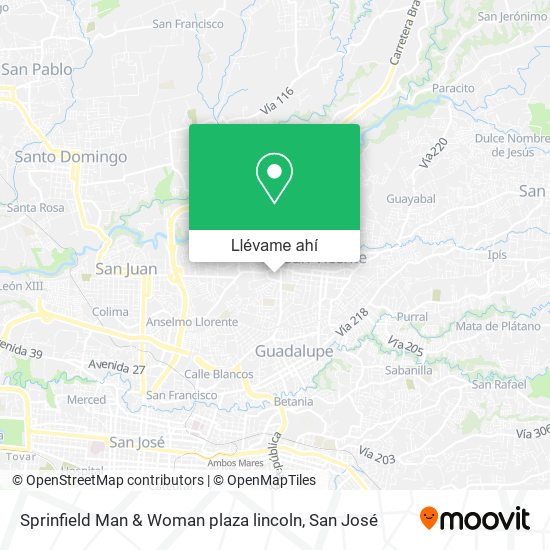 Mapa de Sprinfield Man & Woman plaza lincoln