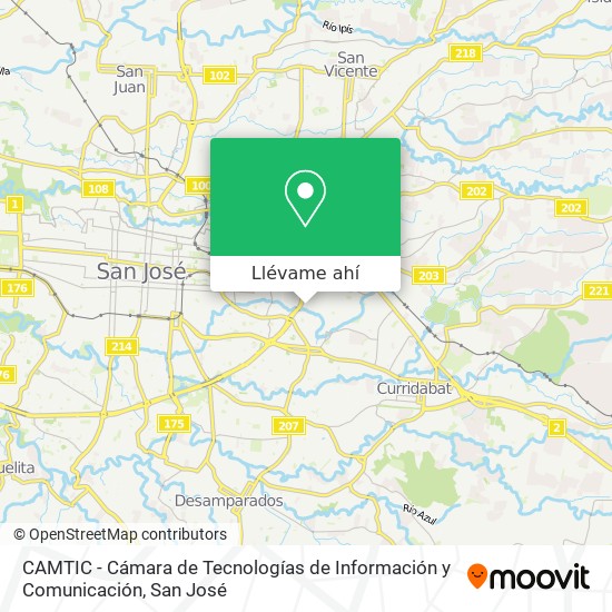 Mapa de CAMTIC - Cámara de Tecnologías de Información y Comunicación