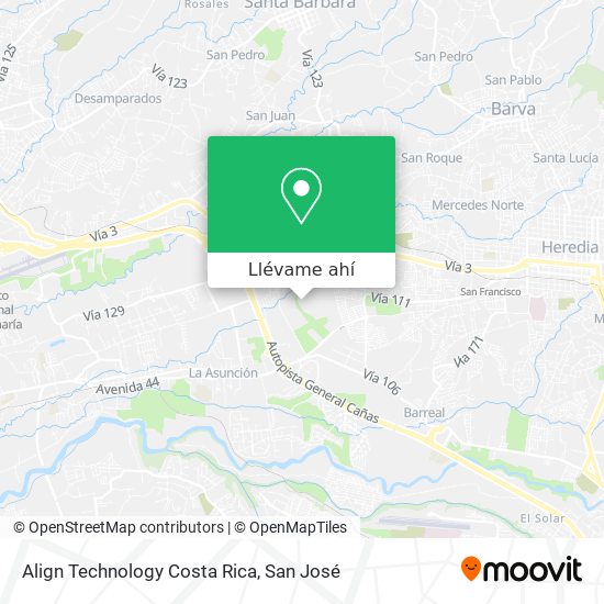 Mapa de Align Technology Costa Rica