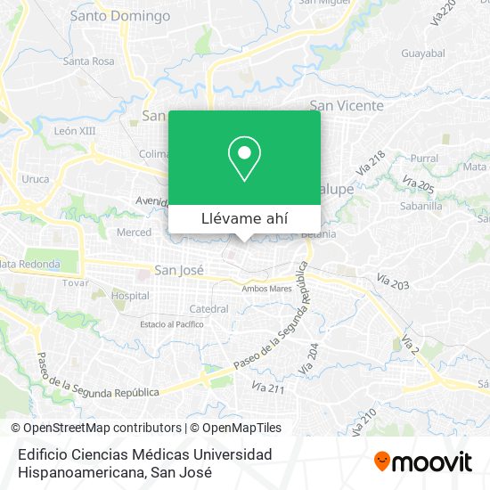 Mapa de Edificio Ciencias Médicas Universidad Hispanoamericana