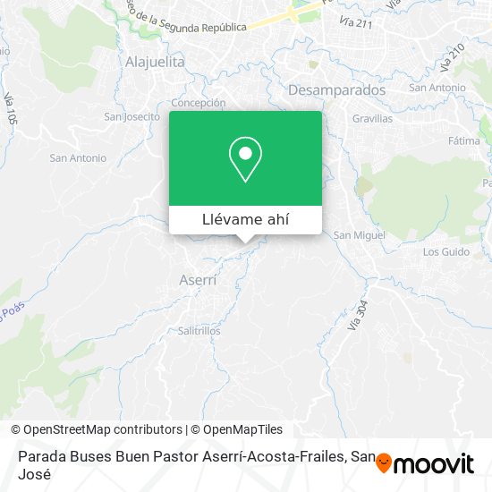 Mapa de Parada Buses Buen Pastor Aserrí-Acosta-Frailes