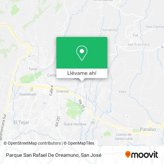 Mapa de Parque San Rafael De Oreamuno