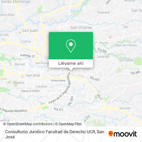 Mapa de Consultorio Juridico Facultad de Derecho UCR