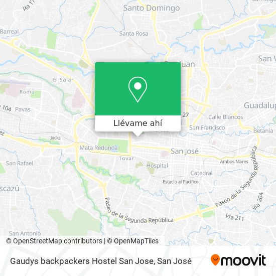 Mapa de Gaudys backpackers Hostel San Jose