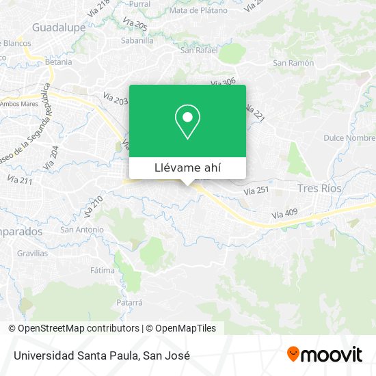 Mapa de Universidad Santa Paula
