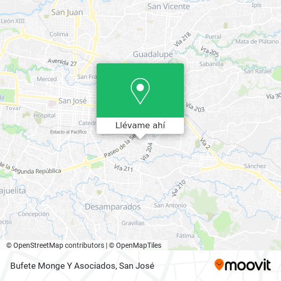 Mapa de Bufete Monge Y Asociados