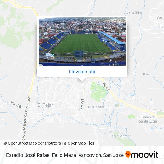 Mapa de Estadio José Rafael  Fello  Meza Ivancovich