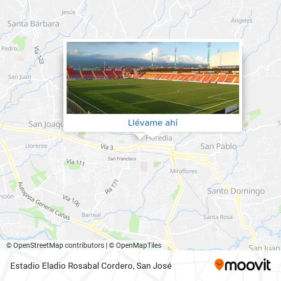 Mapa de Estadio Eladio Rosabal Cordero