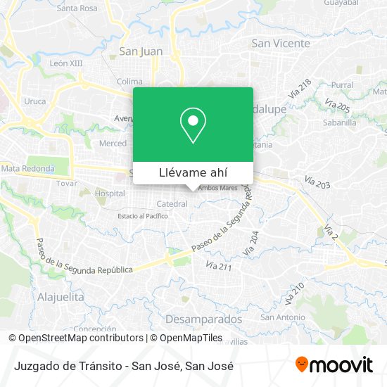 Mapa de Juzgado de Tránsito - San José