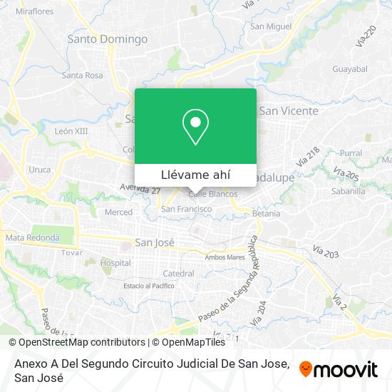 Mapa de Anexo A Del Segundo Circuito Judicial De San Jose