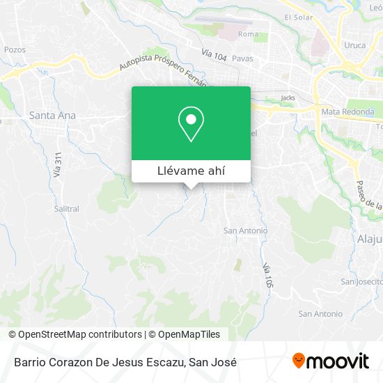 Mapa de Barrio Corazon De Jesus Escazu