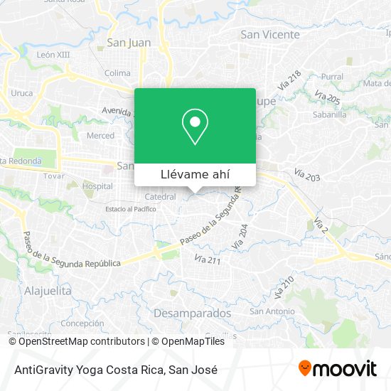 Mapa de AntiGravity Yoga Costa Rica