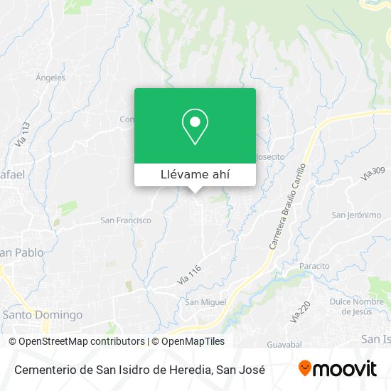 Mapa de Cementerio de San Isidro de Heredia