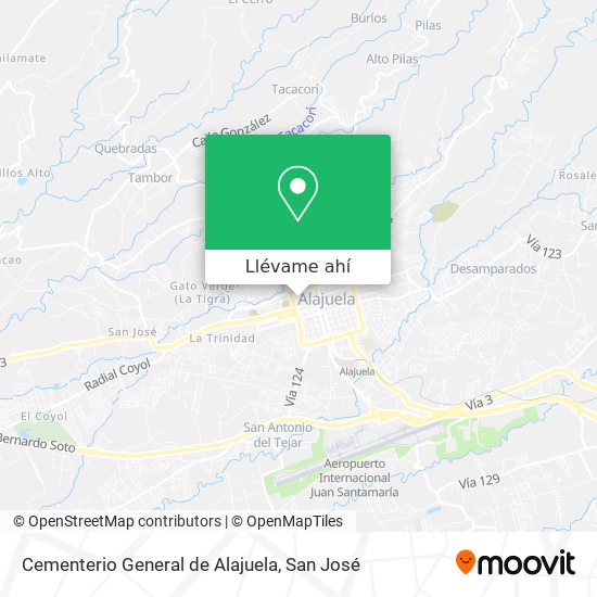 Mapa de Cementerio General de Alajuela