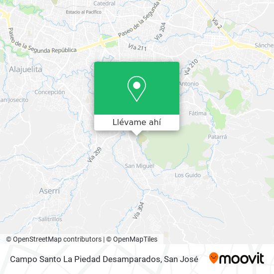 Mapa de Campo Santo La Piedad Desamparados