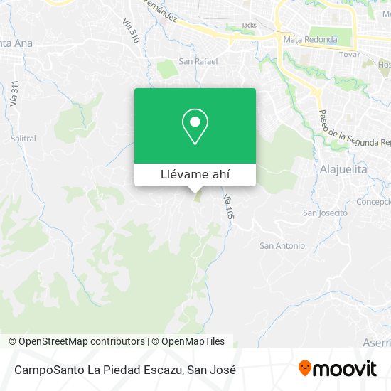 Mapa de CampoSanto La Piedad Escazu
