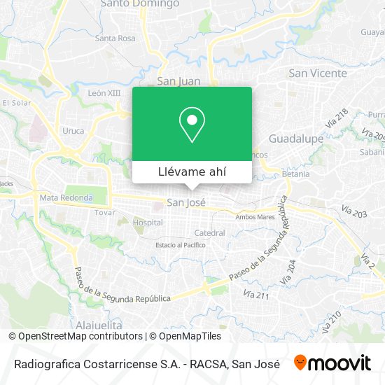 Mapa de Radiografica Costarricense S.A. - RACSA