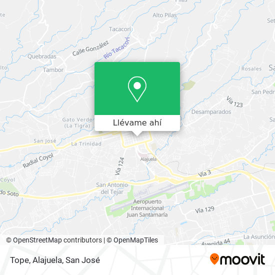 Mapa de Tope, Alajuela