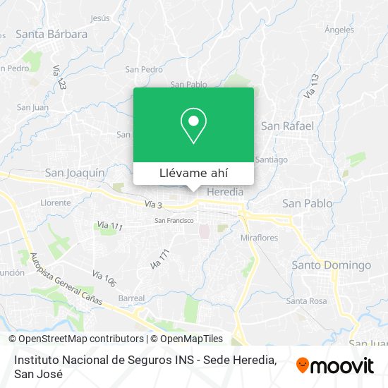 Mapa de Instituto Nacional de Seguros  INS  - Sede Heredia