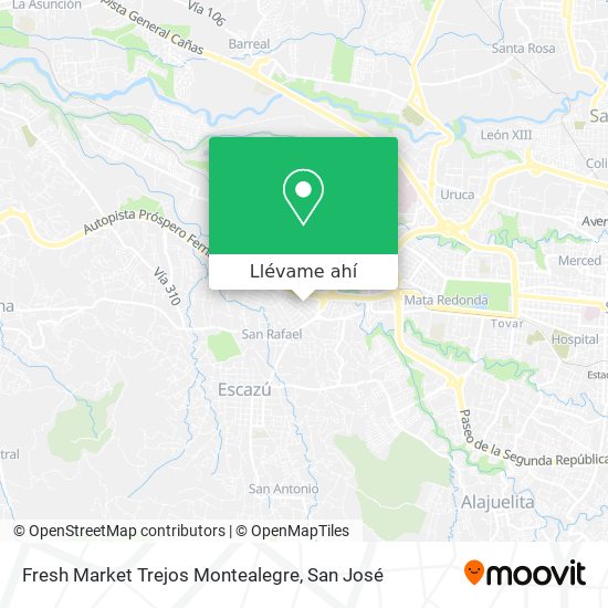 Mapa de Fresh Market Trejos Montealegre