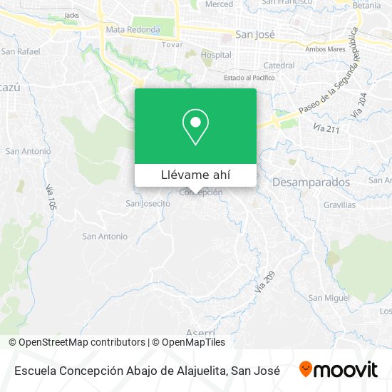Mapa de Escuela Concepción Abajo de Alajuelita