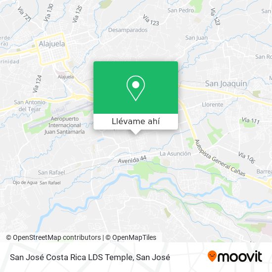 Mapa de San José Costa Rica LDS Temple