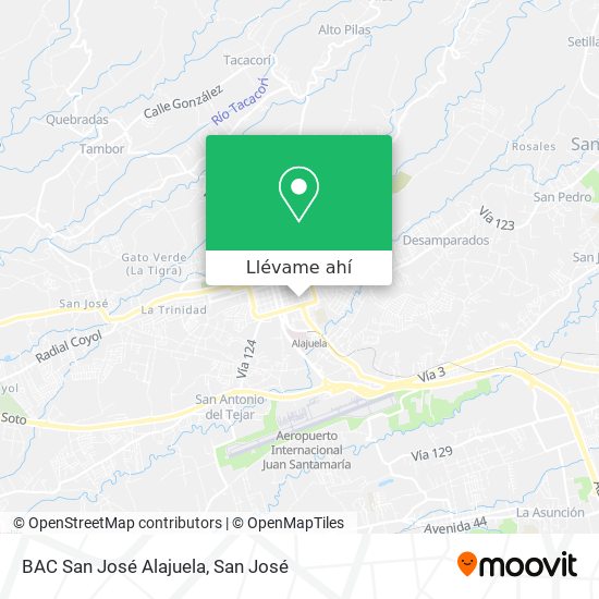 Mapa de BAC San José  Alajuela