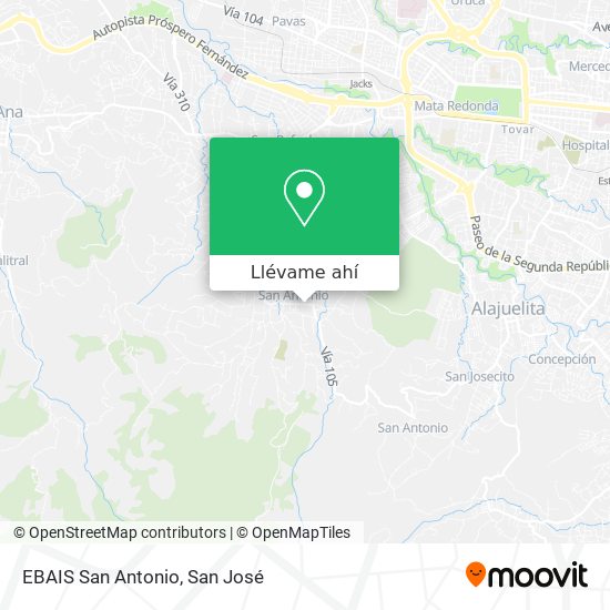 Mapa de EBAIS San Antonio