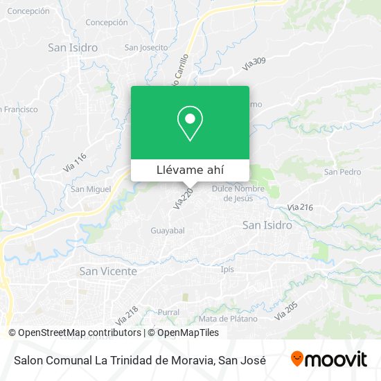 Mapa de Salon Comunal La Trinidad de Moravia