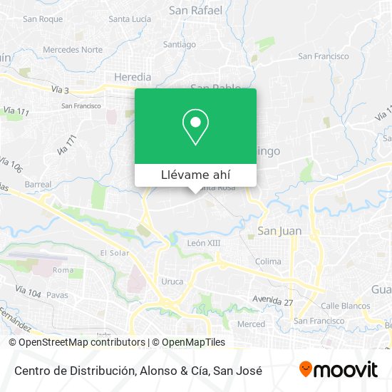 Mapa de Centro de Distribución, Alonso & Cía