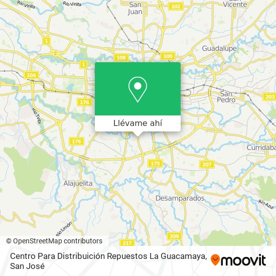 Mapa de Centro Para Distribuición Repuestos La Guacamaya