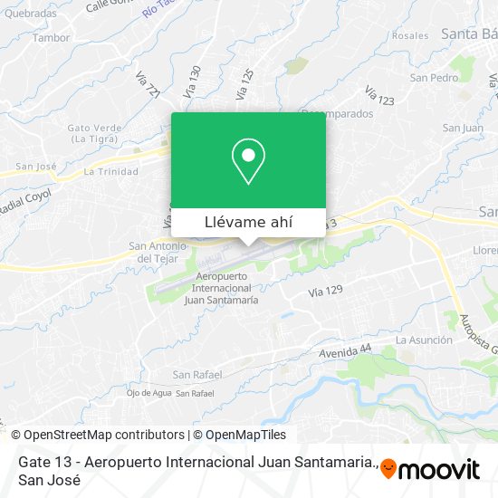 Mapa de Gate 13 - Aeropuerto Internacional Juan Santamaria.