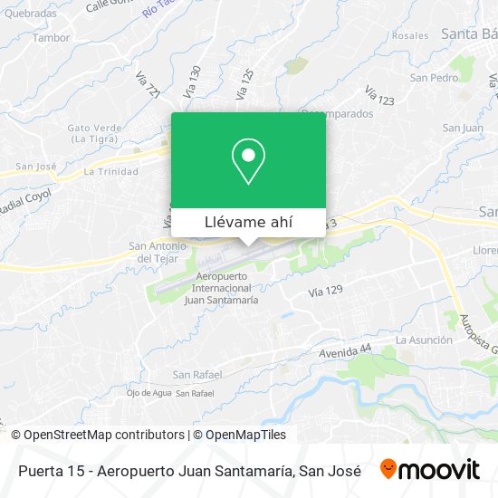 Mapa de Puerta 15 - Aeropuerto Juan Santamaría