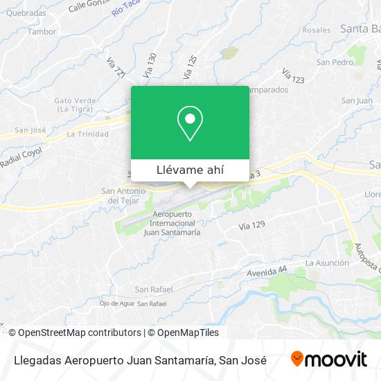 Mapa de Llegadas Aeropuerto Juan Santamaría