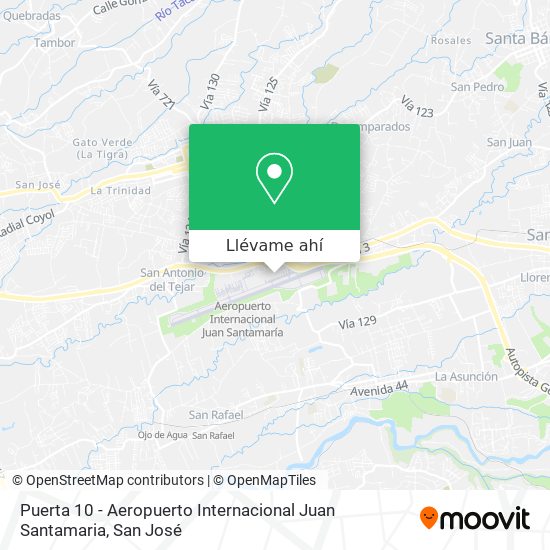 Mapa de Puerta 10 - Aeropuerto Internacional Juan Santamaria