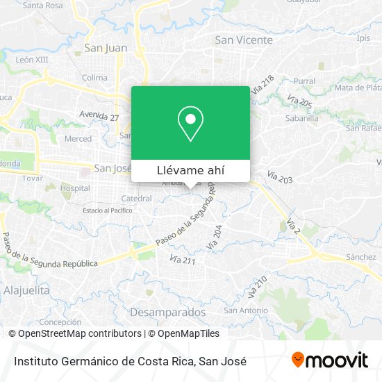 Mapa de Instituto Germánico de Costa Rica