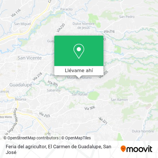 Mapa de Feria del agricultor, El Carmen de Guadalupe