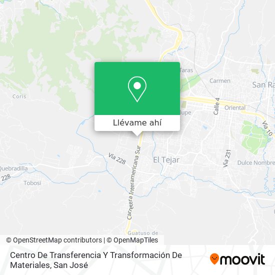 Mapa de Centro De Transferencia Y Transformación De Materiales