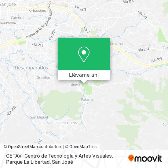 Mapa de CETAV- Centro de Tecnología y Artes Visuales, Parque La Libertad