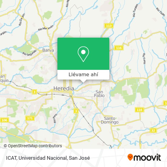 Mapa de ICAT, Universidad Nacional