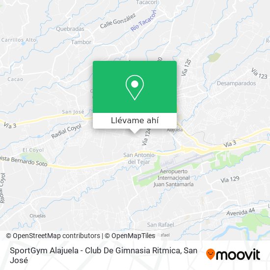 Mapa de SportGym Alajuela - Club De Gimnasia Ritmica