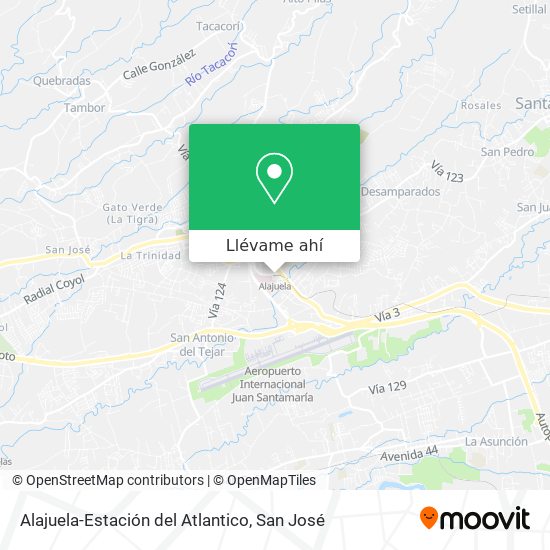 Mapa de Alajuela-Estación del Atlantico